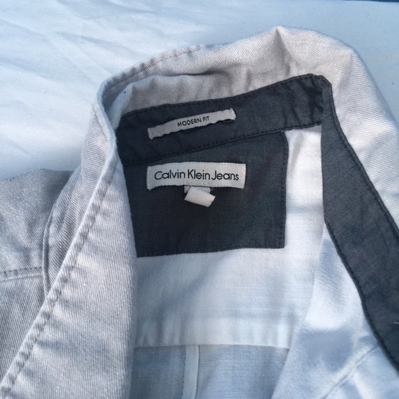 Grey Calvin Klein button down shit size M - Picture 2 of 2