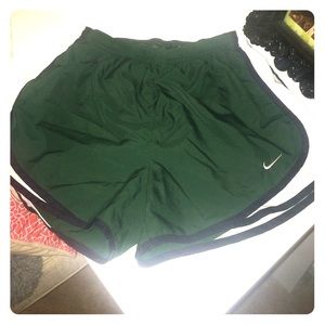 Green Nike tempo running shorts