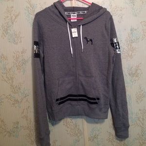 Pink gray zip up