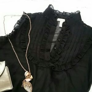 Black Sleeveless Chiffon Blouse