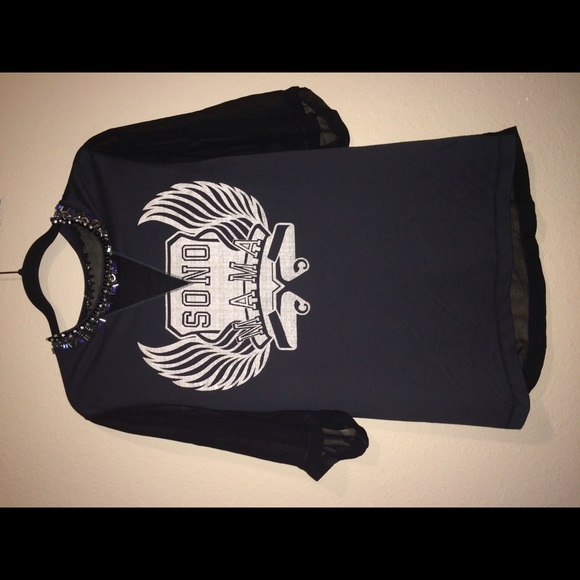 Gray and black sonomama blouse - Picture 1 of 2