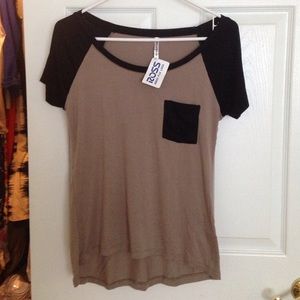 Black and light brown Top