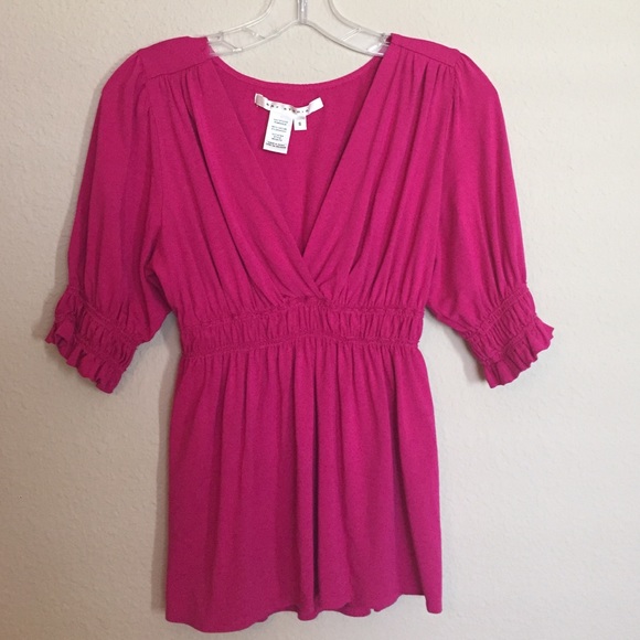 Max Studio Fuschia Gathered Blouse S