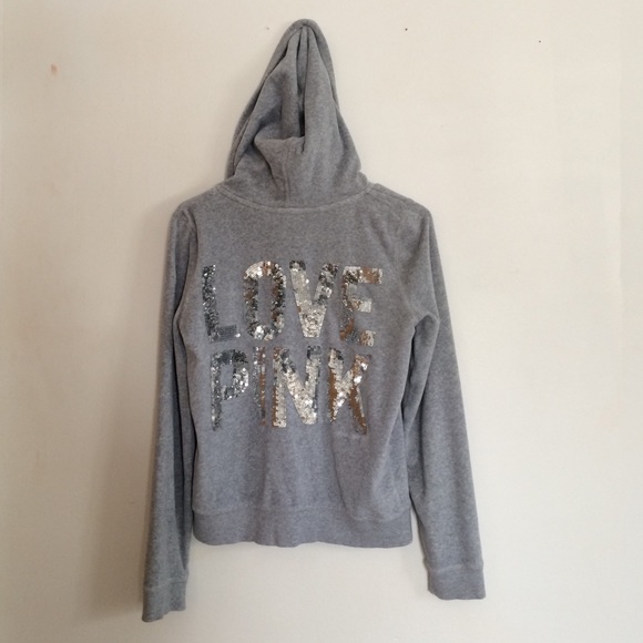 PINK Victoria's Secret Tops - PINK Victoria's Secret Sequin Hoodie