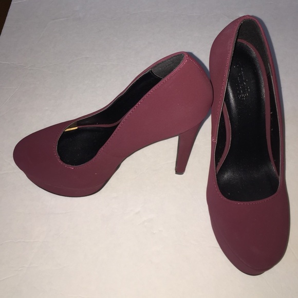 Matte Burgundy Platform Heels