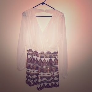 Sequin & chiffon romper