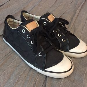 Black Signature Coach Tennis Shoes