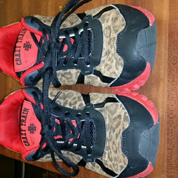 Crazy train red leopard sneakers