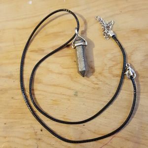Pyrtie gemstone point necklace