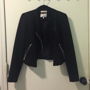 Moto cotton blazer with zipper detailing