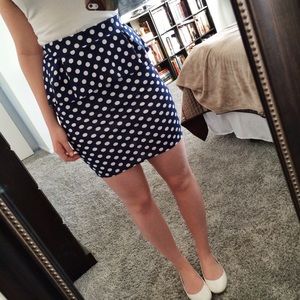 Adorable Blue & White Peplum Skirt