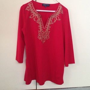 Red tunic shirt