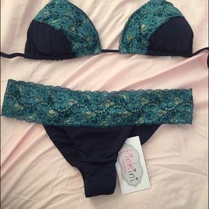 Pinkini Blue Lace bikini Moroccan Dance Off