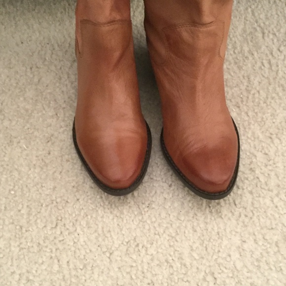 Franco Sarto Camel Leather Cowboy Boots - Picture 2 of 4