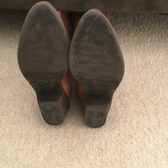 Franco Sarto Camel Leather Cowboy Boots - Picture 3 of 4