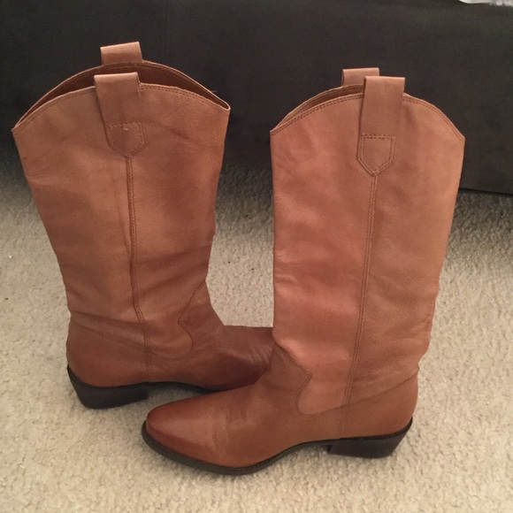 Franco Sarto Camel Leather Cowboy Boots - Picture 4 of 4