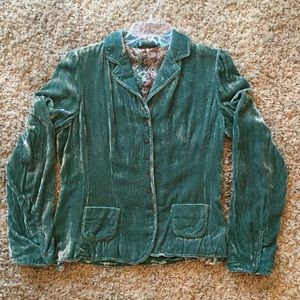 Elie Tahari velvet green blazer