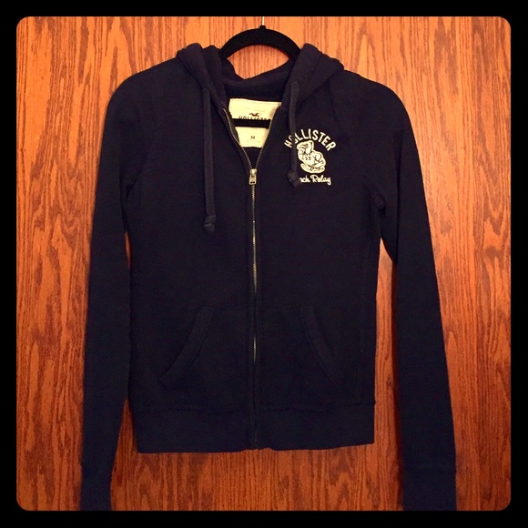 Hollister Zip-Up Navy Blue Hoodie