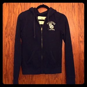 Hollister Zip-Up Navy Blue Hoodie