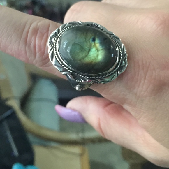 Oval Labradorite Sterling Silver Ring