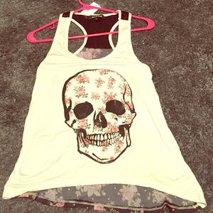 Sheer back skull tank