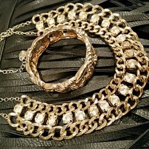 NWOT statement necklace + bracelet bundle