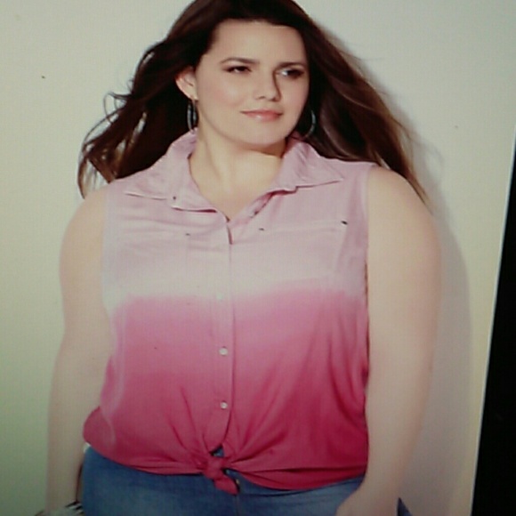 Avenue pink tie dye dipped 2x 18-20 tank shirt