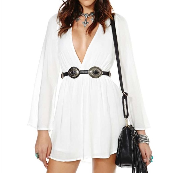 Nasty Gal Crochet Back Bell Sleeve Dress