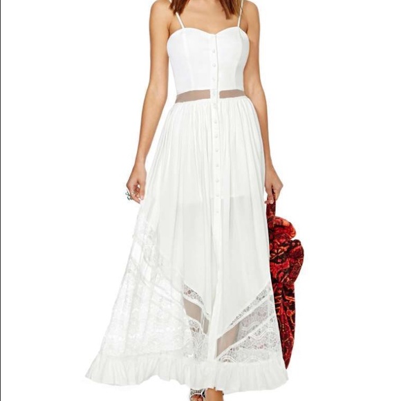 Nasty Gal Lace Detail Maxi Dress