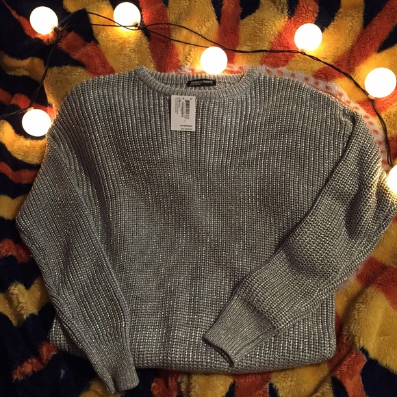 American apparel metallic silver sweater