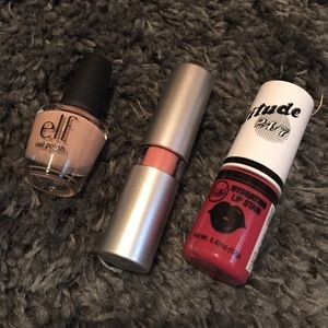 Elf nail polish and lipstick with Lipitude stain