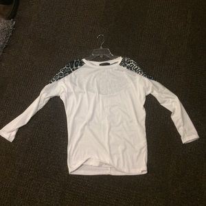 Zanzea white and cheetah long sleeve shirt