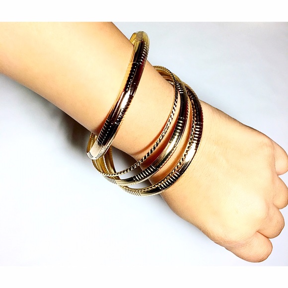 Textured Bangle Bracelets - Picture 2 of 3
