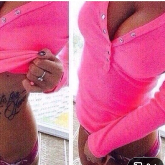 Pink long sleeve button up