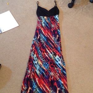 Floor length multi colored dress
