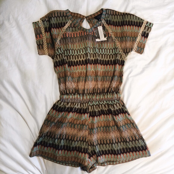 knit/crochet multicolored romper