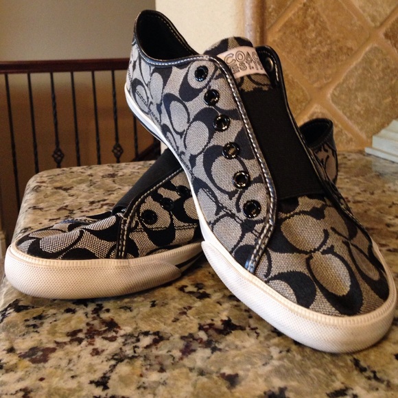 Size 10 Black Coach Slide on shoes