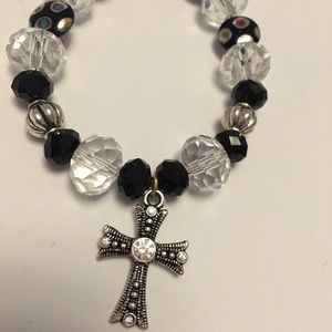 Swarovski Crystal Cross Charm Bracelet