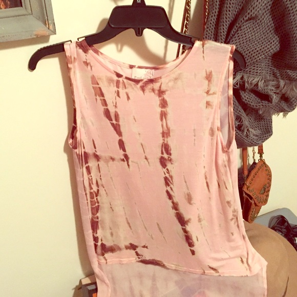 High/low tie dye tank