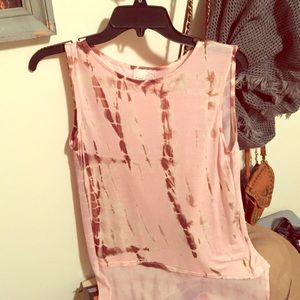 High/low tie dye tank