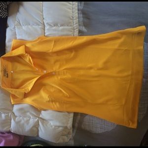 Yellow/navy bundle collared sleeveless golf tops