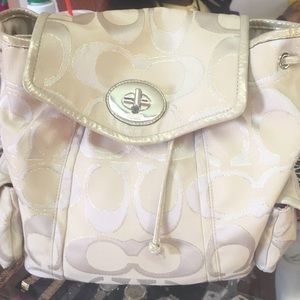 Cream coach book bag