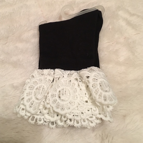 Short Lace Black Boot Socks - Picture 2 of 3