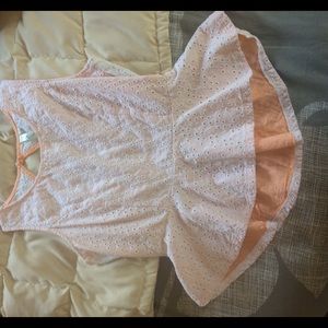 White eyelet peplum tank