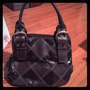 Dark brown tote. REAL leather