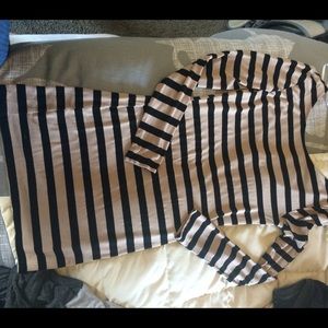 Tan and black long sleeve body con dress