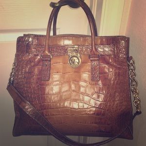 Crocodile skinned MK purse