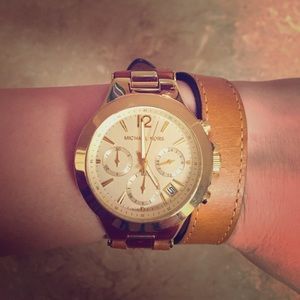 Michael Kors Leather Wrap Watch