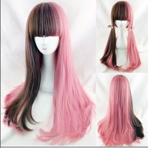 Pink & brown wig