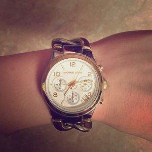 Michael Kors Silver & Gold Link Watch